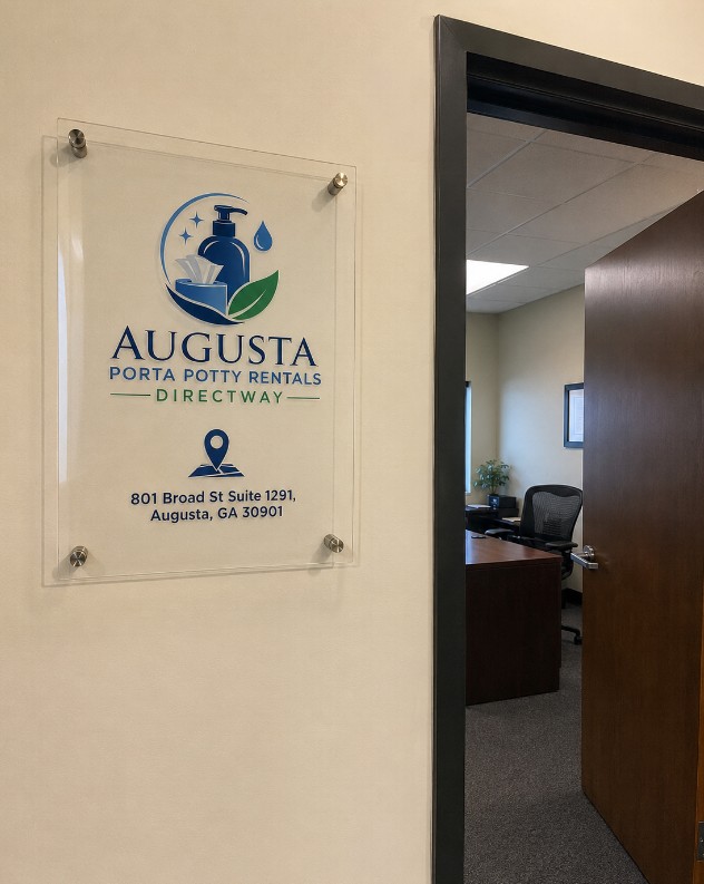 Augusta Porta Potty Rentals Directway signage beside the office entrance at 801 Broad St Suite 1291