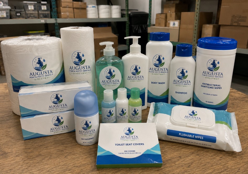 The full Augusta Porta Potty Rentals Directway toiletries and personal-care product range