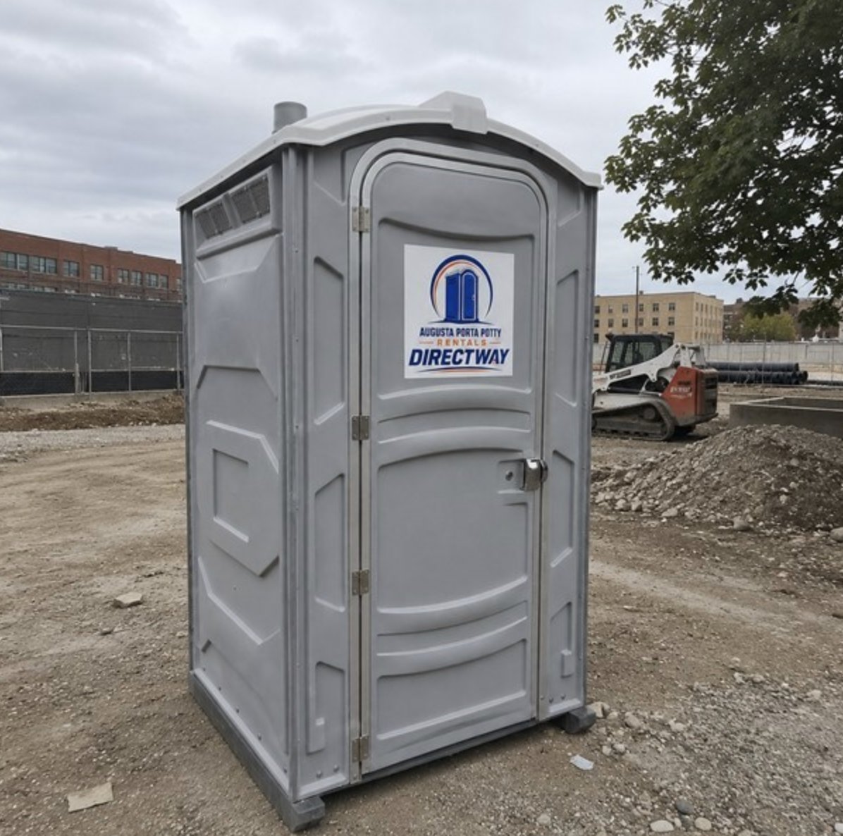 Standard porta potty at construction site Augusta GA